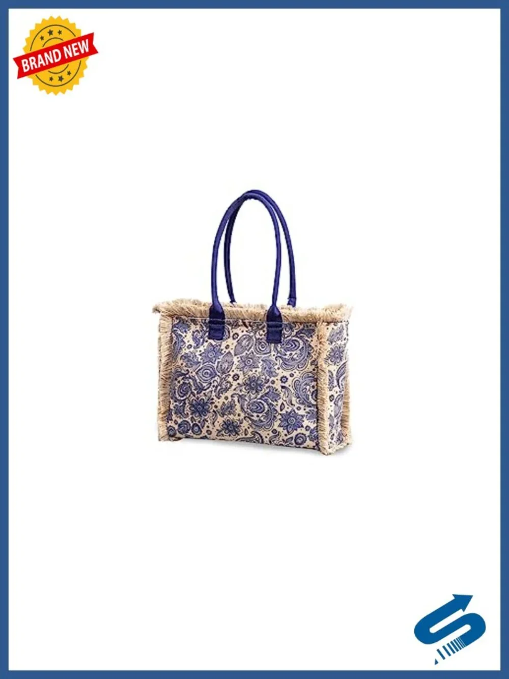 Canvas Tote Bag with Tassels Bohemian Fringe Shoulder Bag